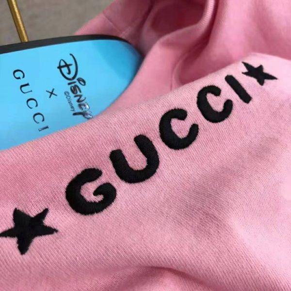 Gucci Women Disney x Gucci Donald Duck T-Shirt Cotton Jersey Crewneck Short Sleeves-Pink (9)