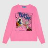 Gucci Women Disney x Gucci Donald Duck Wool Sweater Crew Neck-Pink