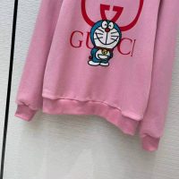 Gucci Women Doraemon x Gucci Cotton Sweatshirt Crewneck Oversized Fit-Pink