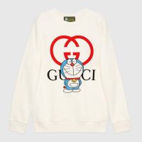 Gucci Women Doraemon x Gucci Cotton Sweatshirt Crewneck Oversized Fit-White