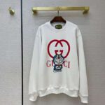 Gucci Women Doraemon x Gucci Cotton Sweatshirt Crewneck Oversized Fit-White – Bild 2