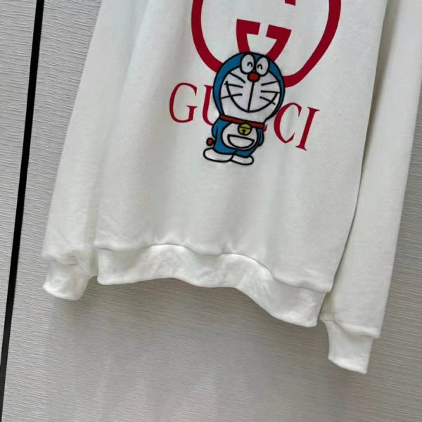 Gucci Women Doraemon x Gucci Cotton Sweatshirt Crewneck Oversized Fit-White (8)