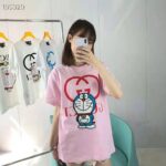 Gucci Women Doraemon x Gucci Cotton T-Shirt Pink Jersey Crewneck Oversize Fit - immagine 9