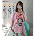 Gucci Women Doraemon x Gucci Cotton T-Shirt Pink Jersey Crewneck Oversize Fit - immagine 8