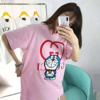 Gucci Women Doraemon x Gucci Cotton T-Shirt Pink Jersey Crewneck Oversize Fit