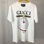 Gucci Women Doraemon x Gucci Cotton T-shirt Ivory Jersey Crewneck Oversize Fit - Imagen 2