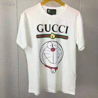 Gucci Women Doraemon x Gucci Cotton T-shirt Ivory Jersey Crewneck Oversize Fit