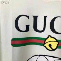 Gucci Women Doraemon x Gucci Cotton T-shirt Ivory Jersey Crewneck Oversize Fit