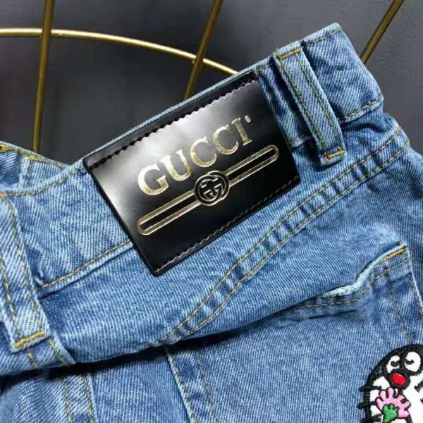 Gucci Women Doraemon x Gucci Eco Denim Pant Blue Organic Cotton (12)