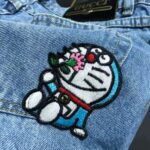 Gucci Women Doraemon x Gucci Eco Denim Pant Blue Organic Cotton - Image 4