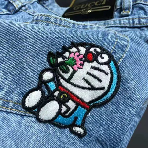 Gucci Women Doraemon x Gucci Eco Denim Pant Blue Organic Cotton (15)