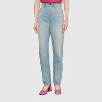 Gucci Women Doraemon x Gucci Eco Denim Pant Blue Organic Cotton