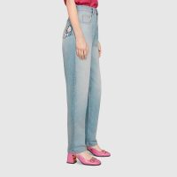 Gucci Women Doraemon x Gucci Eco Denim Pant Blue Organic Cotton