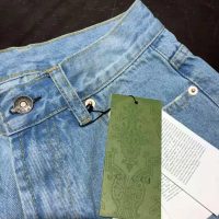 Gucci Women Doraemon x Gucci Eco Denim Shorts Blue Organic Cotton