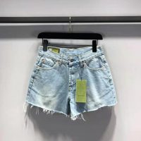 Gucci Women Doraemon x Gucci Eco Denim Shorts Blue Organic Cotton