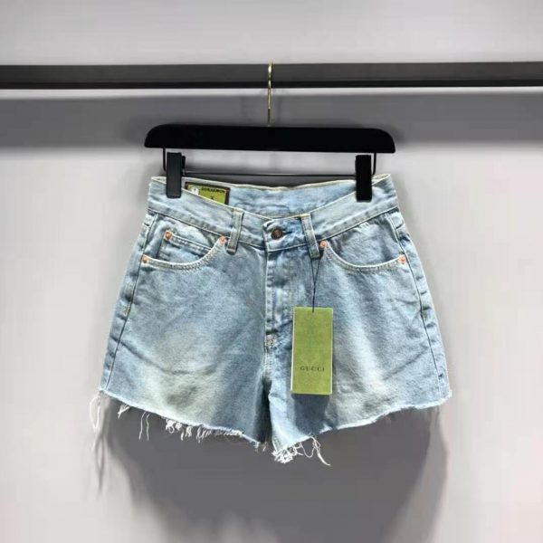 Gucci Women Doraemon x Gucci Eco Denim Shorts Blue Organic Cotton (9)