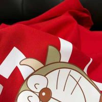 Gucci Women Doraemon x Gucci Oversize T-Shirt Crewneck Red Cotton Jersey