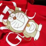 Gucci Women Doraemon x Gucci Oversize T-Shirt Crewneck Red Cotton Jersey - Image 3