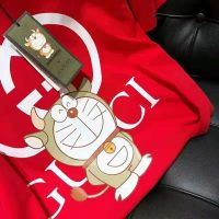 Gucci Women Doraemon x Gucci Oversize T-Shirt Crewneck Red Cotton Jersey