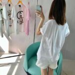 Gucci Women Doraemon x Gucci Oversize T-Shirt Ivory Cotton Jersey Crewneck-Blue - Image 12