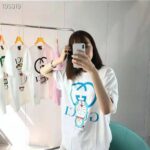 Gucci Women Doraemon x Gucci Oversize T-Shirt Ivory Cotton Jersey Crewneck-Blue - Image 11