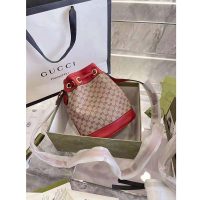 Gucci Women Doraemon x Gucci Small Bucket Bag BeigeEbony Mini GG Supreme Canvas