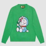 Gucci Dam Doraemon x Gucci Ulltröja Grön Ulltröja Rund Hals