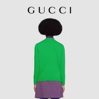 Gucci Women Doraemon x Gucci Wool Sweater Green Wool Crewneck