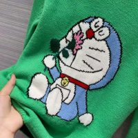 Gucci Women Doraemon x Gucci Wool Sweater Green Wool Crewneck