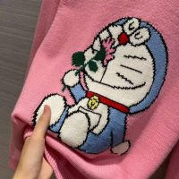 Gucci Women Doraemon x Gucci Wool Sweater Pink Wool Crewneck