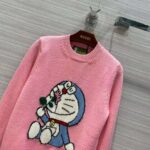 Gucci Women Doraemon x Gucci Wool Sweater Pink Wool Crewneck - Image 3