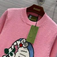 Gucci Women Doraemon x Gucci Wool Sweater Pink Wool Crewneck