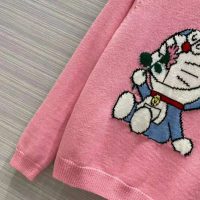 Gucci Women Doraemon x Gucci Wool Sweater Pink Wool Crewneck