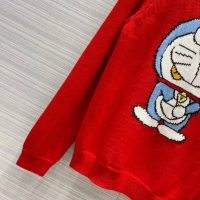 Gucci Women Doraemon x Gucci Wool Sweater Red Wool Crewneck