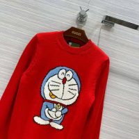 Gucci Women Doraemon x Gucci Wool Sweater Red Wool Crewneck