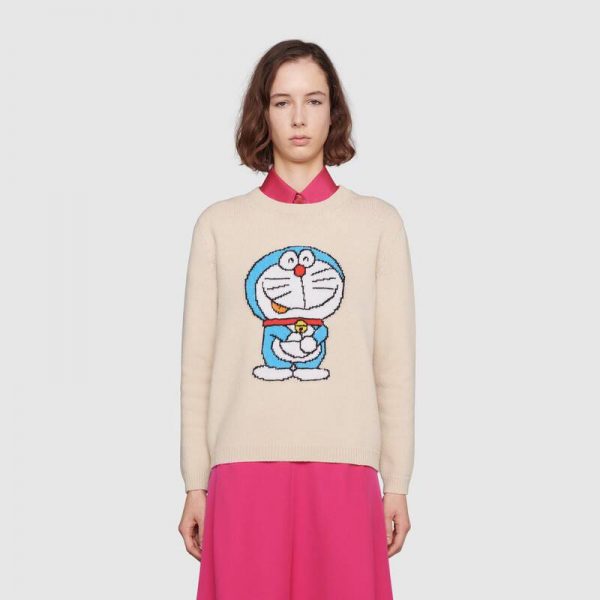 Gucci Women Doraemon x Gucci Wool Sweater White Crewneck (14)