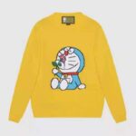 Gucci Women Doraemon x Gucci Wool Sweater Yellow Wool Crewneck