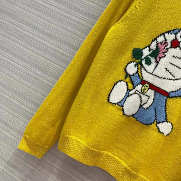 Gucci Women Doraemon x Gucci Wool Sweater Yellow Wool Crewneck (5)