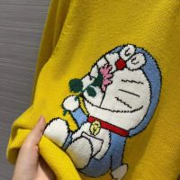 Gucci Women Doraemon x Gucci Wool Sweater Yellow Wool Crewneck