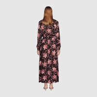 Gucci Women Floral Print Viscose Dress Black Viscose with Pink Floral Printss Black Viscose with Pink Floral Print (13)