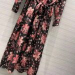 Gucci Women Floral Print Viscose Dress Black Viscose with Pink Floral Print - immagine 4