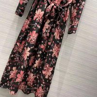 Gucci Women Floral Print Viscose Dress Black Viscose with Pink Floral Printss Black Viscose with Pink Floral Print (13)