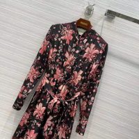 Gucci Women Floral Print Viscose Dress Black Viscose with Pink Floral Printss Black Viscose with Pink Floral Print (13)