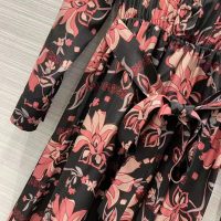 Gucci Women Floral Print Viscose Dress Black Viscose with Pink Floral Printss Black Viscose with Pink Floral Print (13)