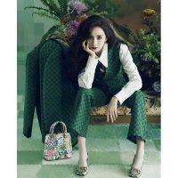 Gucci Women GG Canvas Jacket Green and Blue Organic GG Canvas Cotton (2)