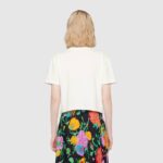Gucci Women Gucci Cherry Print Cotton T-Shirt Jersey Crewneck Cropped Fit-White - Image 14