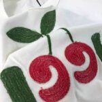 Gucci Women Gucci Cherry Print Cotton T-Shirt Jersey Crewneck Cropped Fit-White - Image 7