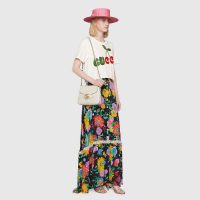 Gucci Women Gucci Cherry Print Cotton T-Shirt Jersey Crewneck Cropped Fit-White (1)