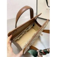 Gucci Women Gucci Horsebit 1955 Mini Top Handle Bag Beige Ebony GG Supreme Canvas