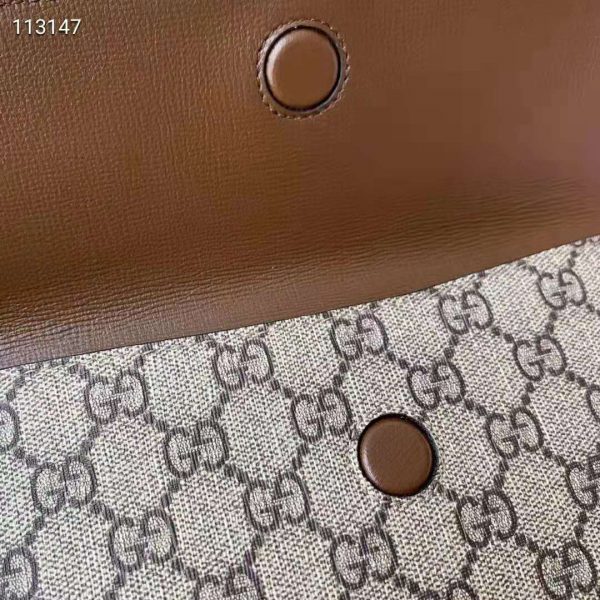 Gucci Women Gucci Horsebit 1955 Small Shoulder Bag GG Supreme Canvas Brown Leather (5)